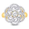 Image 2 : Round Diamond Flower Solitaire Fashion Ring 1 Cttw 10KT Yellow Gold