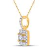 Image 2 : Round Diamond Square Pendant 1/6 Cttw 10KT Yellow Gold