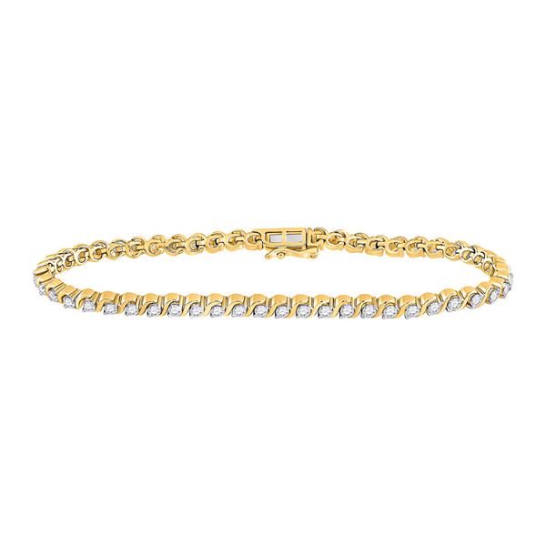 Round Diamond Tennis Bracelet 2 Cttw 10KT Two-tone Gold