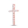 Image 2 : Round Diamond Cross Pendant 1/2 Cttw 14KT Rose Gold