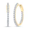 Image 1 : Round Diamond Inside Outside Hoop Earrings 2 Cttw 14KT Yellow Gold