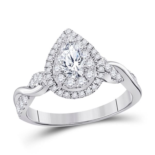 Solitaire Bridal Wedding Engagement Ring 1 Cttw 14KT White Gold