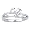 Image 1 : Round Diamond Heart Ring 1/20 Cttw 10KT White Gold