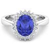 Image 3 : Natural 2.49 CTW Tanzanite & Diamond Ring 14K White Gold - REF-50R2F