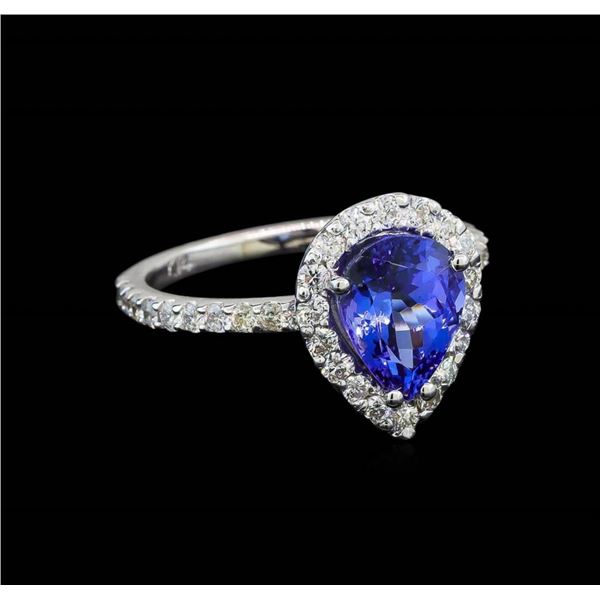 2.20 ctw Tanzanite and Diamond Ring - 14KT White Gold