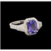 Image 1 : 14KT White Gold 1.94 ctw Tanzanite and Diamond Ring