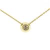 Image 5 : 18k Yellow Gold 0.40 ctw F VS1 Bezel Round Diamond Solitaire Pendant 18" Chain