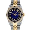 Image 1 : Rolex Mens 2 Tone Lugs Blue Vignette Diamond String & Sapphire Datejust Wristwat