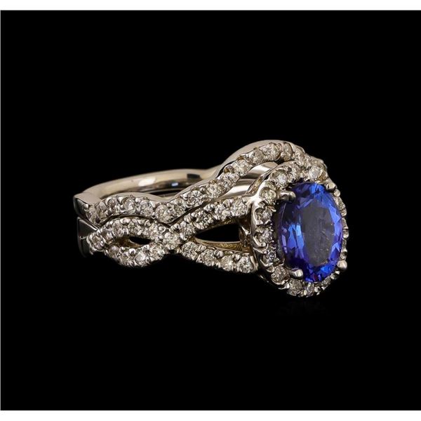 14KT White Gold 1.44 ctw Tanzanite and Diamond Ring