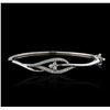 0.61 ctw Diamond Bangle Bracelet - 14KT White Gold