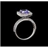 Image 4 : 14KT White Gold 2.43 ctw Tanzanite and Diamond Ring