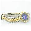 Image 7 : Rolex 2T Blue Vignette Pyramid Diamond Oyster Perpetual Datejust 36MM