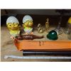 Image 2 : tray of collectibles -salt & pepper, brass figurines