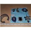 Image 2 : 6 blue rhinestone broaches & triad rhinestone bracelet