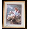 Image 1 : Print in Frame Girl & Dog By Water