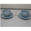 Image 2 : SET OF 4 PASTEL CUP & SAUCERS - Blue & Pink - Made in England - No Chips or Cracks