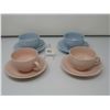 Image 3 : SET OF 4 PASTEL CUP & SAUCERS - Blue & Pink - Made in England - No Chips or Cracks