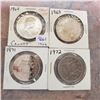 Image 1 : 4 canadian nickel dollars 1968, 69, 71, 72