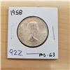 Image 1 : 1958 canada 50 cent ms-63
