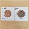 Image 1 : 1922 + 1923 canada 5 cents