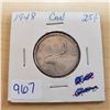 Image 1 : 1948 canada 25 cents