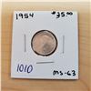 Image 1 : 1954 canada 10 cents ms-63