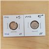 Image 1 : 1940 + 1942 canada 10 cents