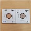 Image 1 : 1952 + 1953 nsf canada 10 cents