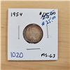 Image 1 : 1954 canada 10 cents ms-63