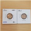 Image 1 : 1962 bu + 1963 bu canada 10 cents