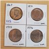 Image 1 : 1967, 1971, 1972, 1976 us half dollars