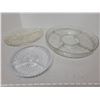 Image 1 : 3 glass divided serving platters