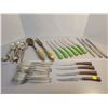 Image 1 : Cutlery - 1950's "community" silverware, salad serving, Bakelite steak knives, 4 glo-hill *34 pieces