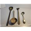 Image 2 : very old spoons - 1 silver 5 hallmarks, 3 hand carved