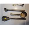 Image 6 : very old spoons - 1 silver 5 hallmarks, 3 hand carved