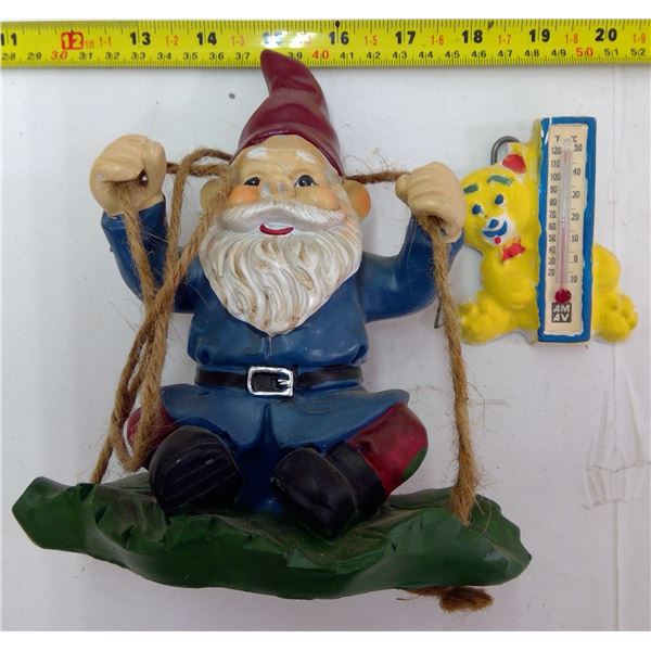 Garden Gnome & Thermometer