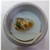 Image 2 : Jade Gold Plated Ring - size 8
