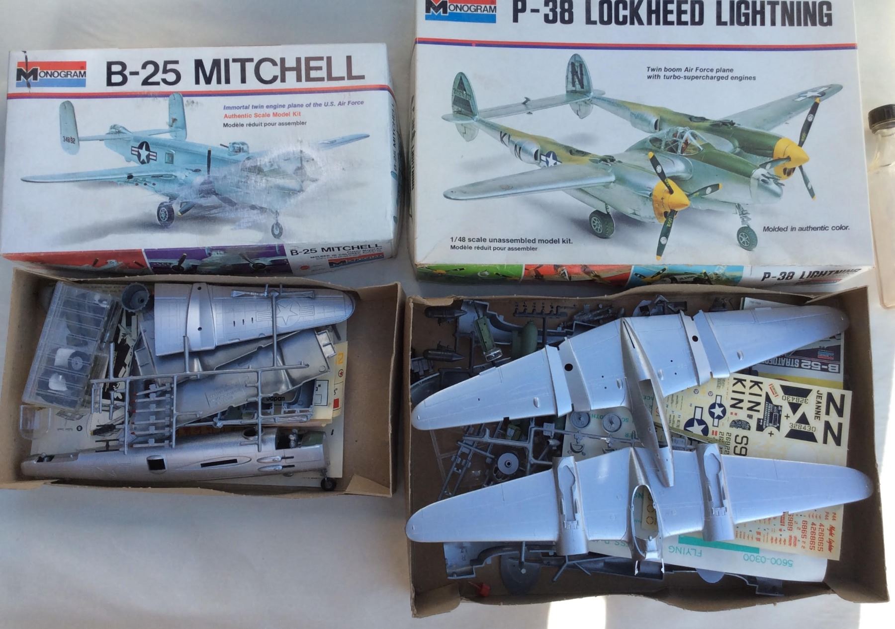 Monogram Mitchell Monogram B25 Mitchell/ P38 Lightning Model Kits. Complete - Schmalz ...