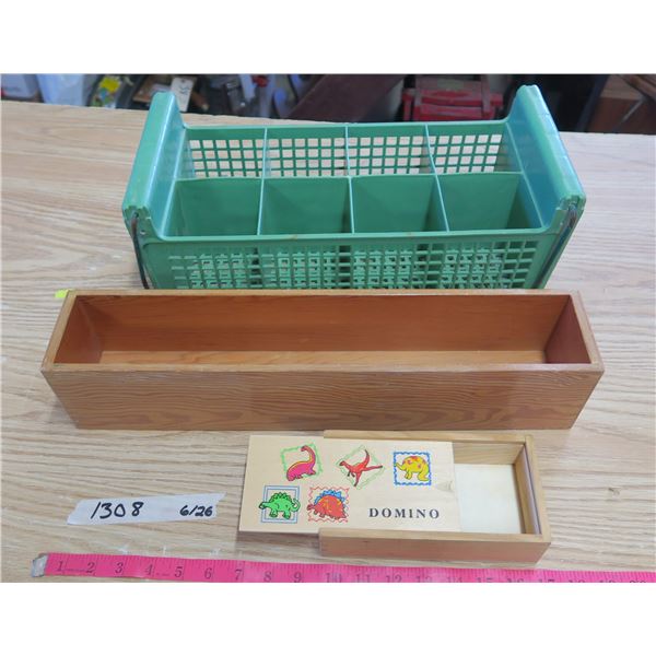 Small Wood Boxes X2 and Dishwasher Rack