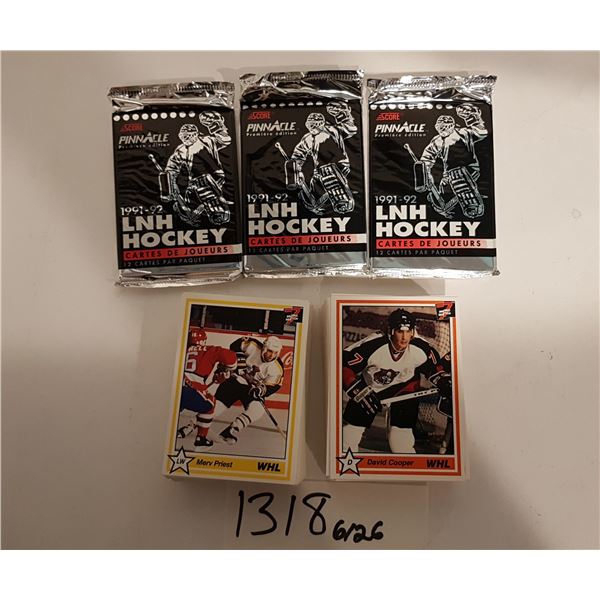 Hockey Cards - 110+ OHL 91' Hockey Cards and 3 Unopened Packs of 91'-92' LNH Hockey Cards