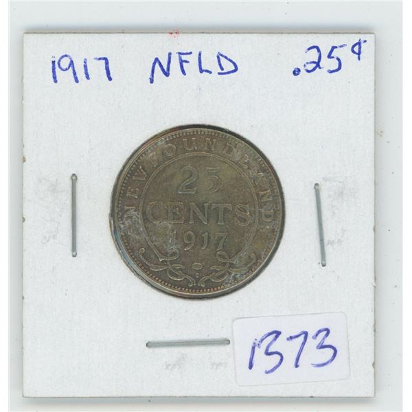 1917 NFLD 25 Cent Coin