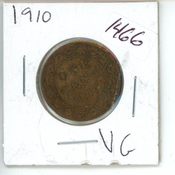1910 Canadian 1 Cent Coin