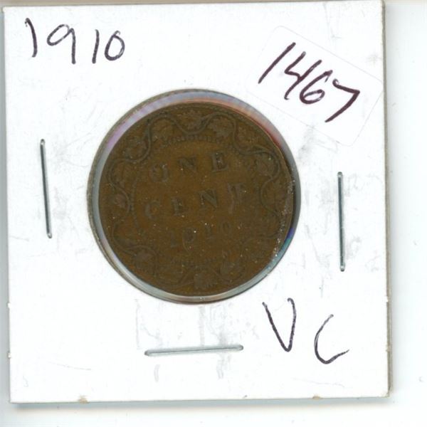 1910 Canadian 1 Cent Coin