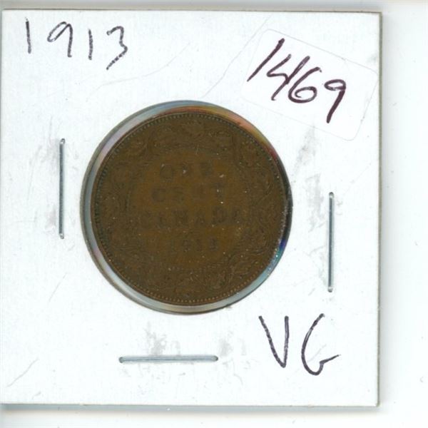 1913 Canadian 1 Cent Coin