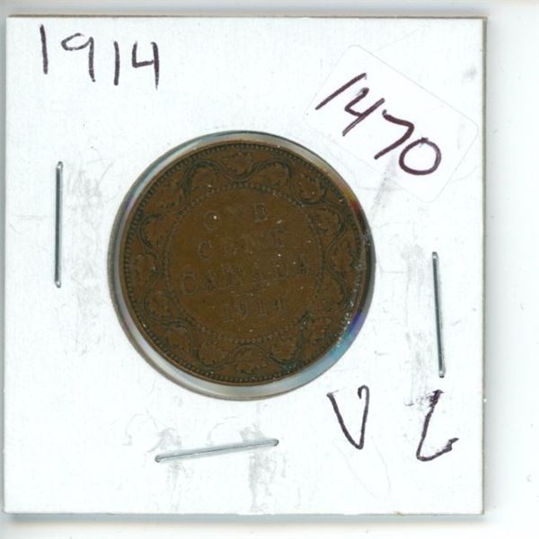 1914 Canadian 1 Cent Coin