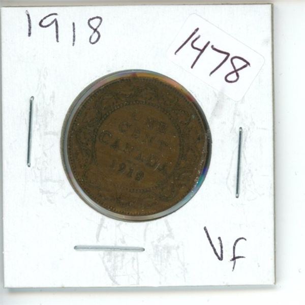 1918 Canadian 1 Cent Coin