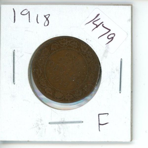 1918 Canadian 1 Cent Coin'