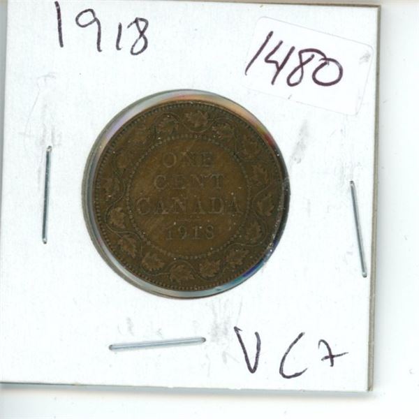 1918 Canadian 1 Cent Coin