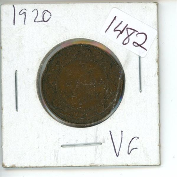 1920 Canadian 1 Cent Coin