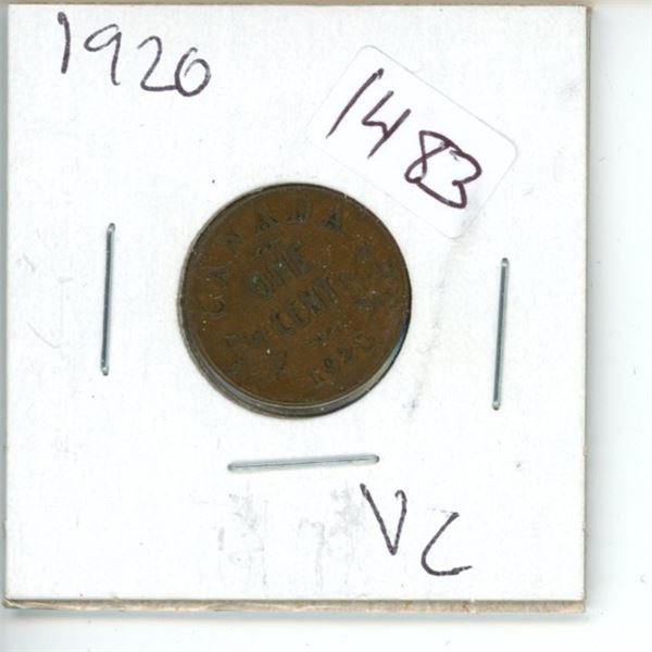 1920 Canadian 1 Cent Coin